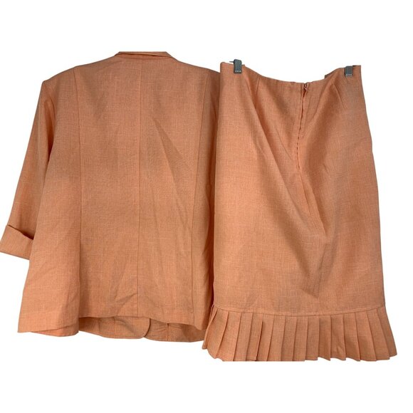 T. Milano 2-Piece Peplum & Pleat Skirt Suit 20W Summer Peach RAA10417 - Picture 4 of 11